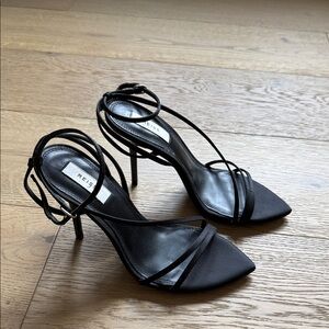 Reiss Elegant Black Strappy Heels